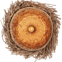 Lampadario Camera Da Letto-Selezionato da Mazzolaluce Lampadario rattan cupola alga marina