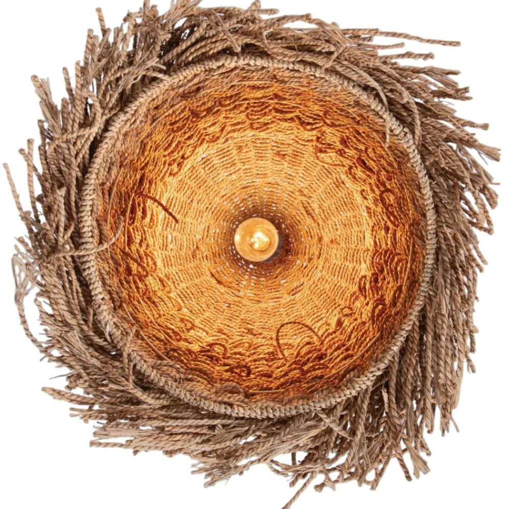 Lampadario Camera Da Letto-Selezionato da Mazzolaluce Lampadario rattan cupola alga marina