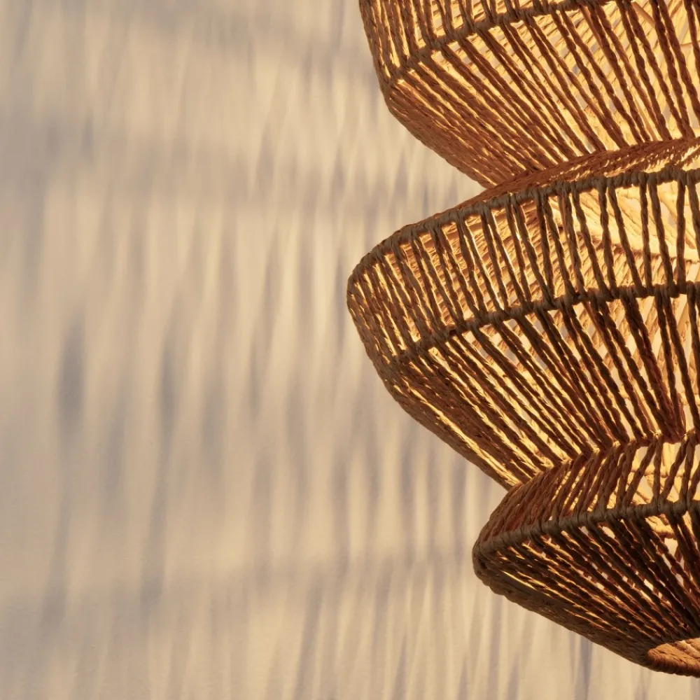 Lampadari Moderni-Selezionato da Mazzolaluce Lampadario rattan naturale intrecciato 40 cm