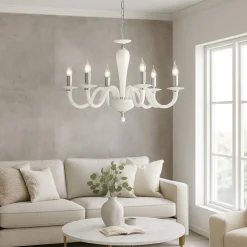 Lampadari Moderni-Ondaluce Lampadario ravel vetro 6 bracci bianco