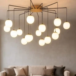 Lampadari Moderni-Ideal Lux Lampadario rhapsody sp16 oro nero per soggiorno moderno