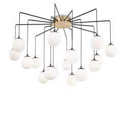 Lampadari Moderni-Ideal Lux Lampadario rhapsody sp16 oro nero per soggiorno moderno