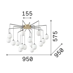 Lampadari Moderni-Ideal Lux Lampadario rhapsody sp16 oro nero per soggiorno moderno