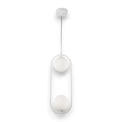 Lampadario Camera Da Letto-Maytoni Lampadario ring pendente per comodini camera da letto bianco moderno