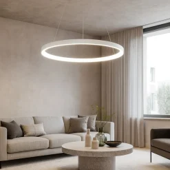 Lampadari Moderni-Vivida International Lampadario rotondo bianco led 60w 3000k 4000k vivida lifering