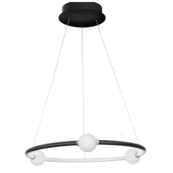 Lampadari Moderni-Selezionato da Mazzolaluce Lampadario rotondo nero per soggiorno moderno led 3000k dimmerabile