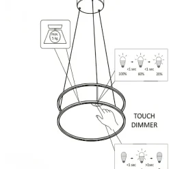 Lampadari Cucina-Selezionato da Mazzolaluce Lampadario rotondo porta oggetti bianco doppia luce led 3000k dimmerabile