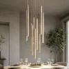 Lampadari Moderni-Selezionato da Mazzolaluce Lampadario sabbia cilindri rigati a sospensione per tavolo da soggiorno moderno