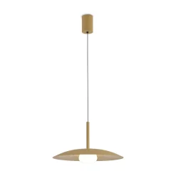 Lampadari Cucina-Selezionato da Mazzolaluce Lampadario saliscendi disco oro led 3000k per sala da pranzo cucina