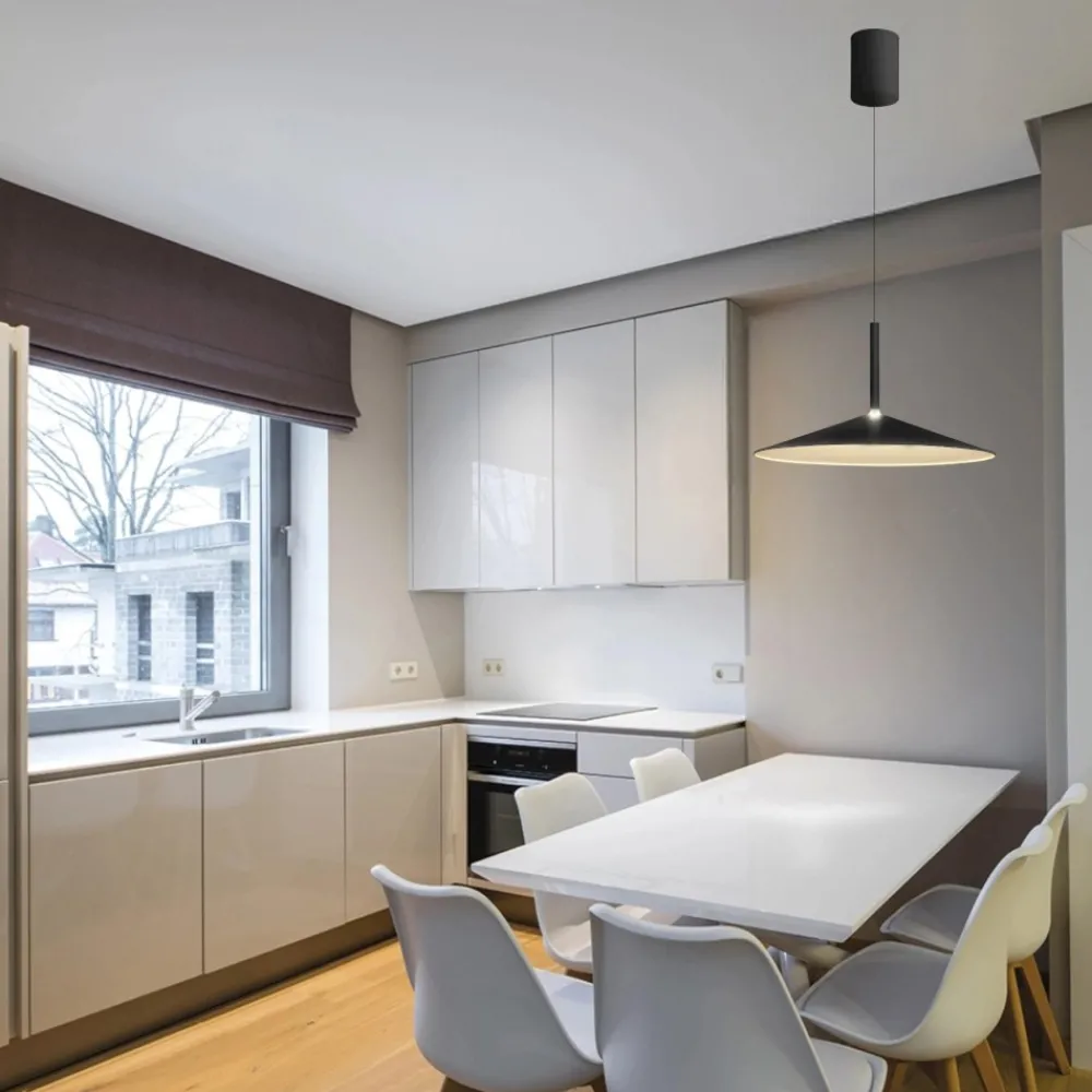 Lampadari Cucina-Selezionato da Mazzolaluce Lampadario saliscendi nero per cucina moderna led 12w 3000k