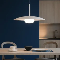 Lampadari Cucina-Selezionato da Mazzolaluce Lampadario saliscendi per cucina led 3000k disco bianco