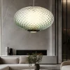 Lampadari Moderni-Selezionato da Mazzolaluce Lampadario sfera a sospensione di vetro verde sfumato led 12 w 3000k dimmerabile