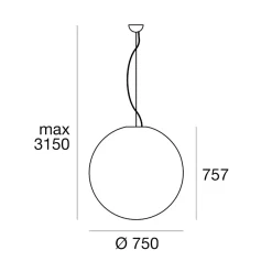 Lampadari Moderni-Linea Light Lampadario sfera bianca per esterno oh! p65