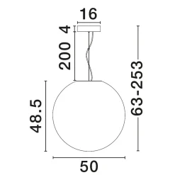 Lampadari Moderni-Selezionato da Mazzolaluce Lampadario sfera bianco sfumato in vetro 50 cm led 15w 3000k dimmerabile