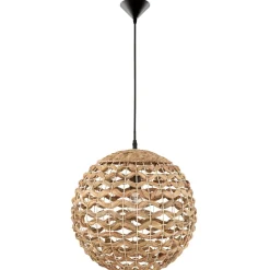 Lampadari Moderni-Selezionato da Mazzolaluce Lampadario sfera di rattan 50 cm e giaciglio essiccato per soggiorno