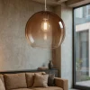 Lampadari Moderni-Perenz Illuminazione Lampadario sfera di vetro 35cm marrone sfumato perenz planet