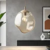 Lampade A Sospensione-Selezionato da Mazzolaluce lampadario sfera di vetro cognac trasparente a sospensione design moderno