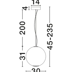 Lampadari Moderni-Selezionato da Mazzolaluce Lampadario sfera di vetro marrone sfumato trasparente led 20w 3000k dimmerabile