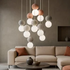 Lampadari Moderni-Gea Luce Lampadario sfera 10 luci di cemento moderno