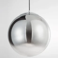 Lampadari Moderni-Selezionato da Mazzolaluce Lampadario sfera pendente di vetro cromo 40 cm