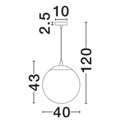 Lampadari Moderni-Selezionato da Mazzolaluce Lampadario sfera pendente di vetro cromo 40 cm