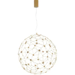 Lampadari Moderni-Selezionato da Mazzolaluce Lampadario sfera sole 80 cm oro led 21w 3000k moderno