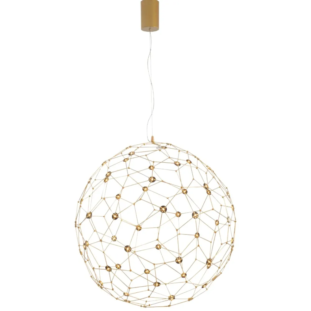 Lampadari Moderni-Selezionato da Mazzolaluce Lampadario sfera sole 80 cm oro led 21w 3000k moderno