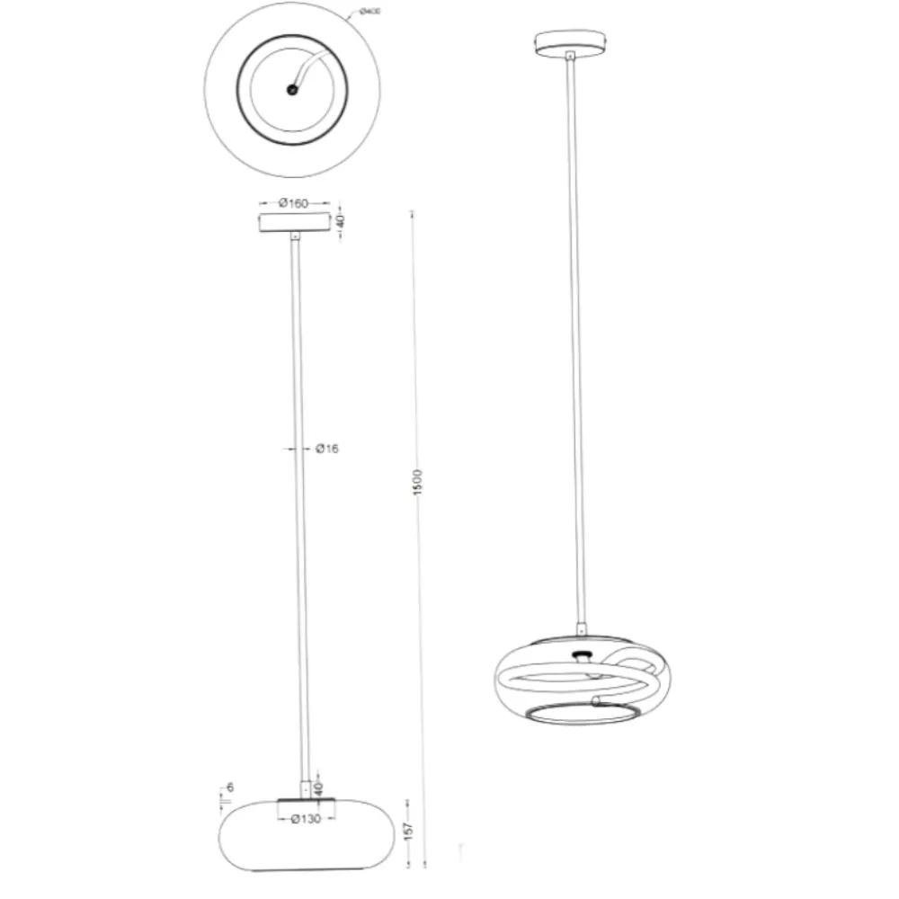 Lampadari Cucina-Selezionato da Mazzolaluce Lampadario sfera vetro trasparente per cucina moderna led 26w 4000k