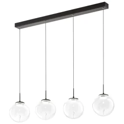 Lampadari Moderni-Fabas Luce Lampadario 4 sfere a sospensione in vetro per tavolo sala da pranzo