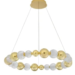 Lampadari Moderni-Selezionato da Mazzolaluce Lampadario sfere oro trasparenti per soggiorno moderno