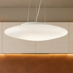 Lampadari Cucina-Ideal Lux Lampadario smarties sp3 d42 per cucina moderna vetro bianco