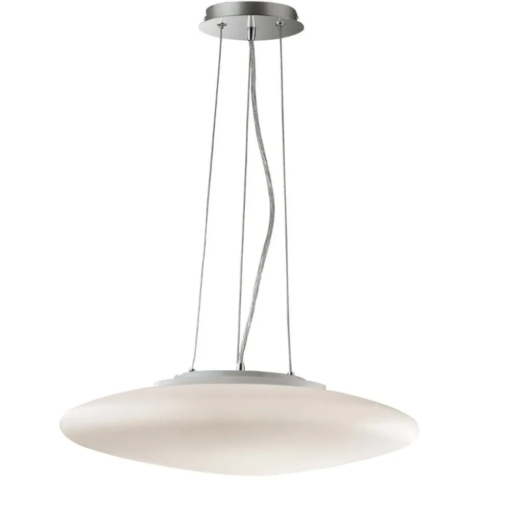 Lampadari Cucina-Ideal Lux Lampadario smarties sp3 d42 per cucina moderna vetro bianco