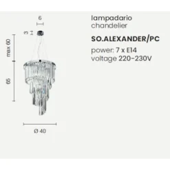 Lampadari Moderni-Ondaluce Lampadario so alexander per salotto cristalli