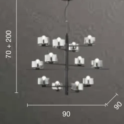 Lampadari Moderni-Ondaluce Lampadario so figaro 12 luci oro vetri ambra per salone
