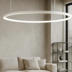 Lampadari Moderni-Ondaluce Lampadario so soel 60 bianco cerchio led moderno