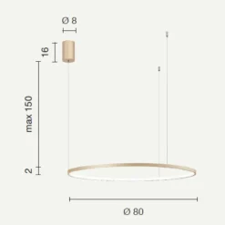 Lampadari Cucina-Ondaluce Lampadario so soel 80 oro cerchio led per cucina