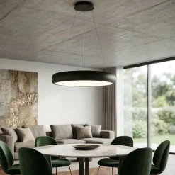Lampadari Moderni-Selezionato da Mazzolaluce Lampadario sospensione anello nero 46cm led 2300k 3000k 4000k dimmerabile