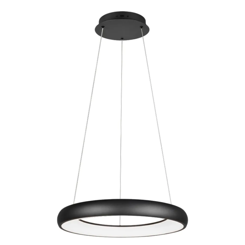 Lampadari Moderni-Selezionato da Mazzolaluce Lampadario sospensione cerchio nero 60cm led 38w 2300k 3000k 4000k moderno