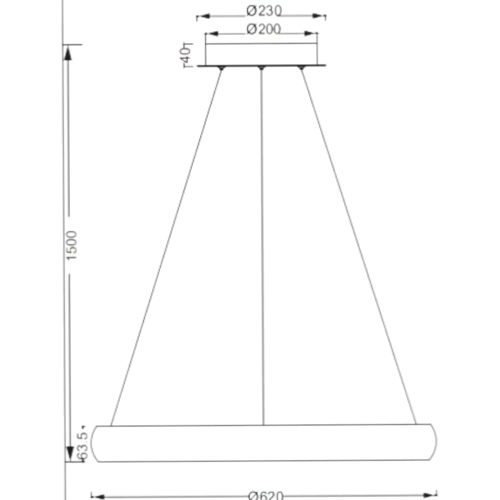 Lampadari Moderni-Selezionato da Mazzolaluce Lampadario sospensione cerchio nero 60cm led 38w 2300k 3000k 4000k moderno