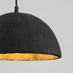 Lampadari Moderni-Selezionato da Mazzolaluce Lampadario sospensione cupola 32cm nero di cartapesta