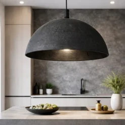 Lampadari Moderni-Selezionato da Mazzolaluce Lampadario sospensione cupola 32cm nero di cartapesta