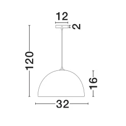 Lampadari Moderni-Selezionato da Mazzolaluce Lampadario sospensione cupola 32cm nero di cartapesta
