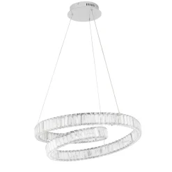 Lampadari Moderni-Selezionato da Mazzolaluce Lampadario spirale cristallo cromo per salotto led 50w 3500k