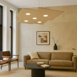 Lampadari Moderni-Top Light Lampadario squadrato sabbia toplight plate moderno