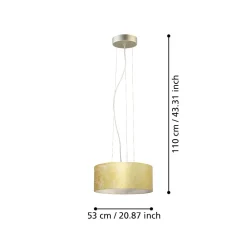 Lampadario Camera Da Letto-Eglo Lampadario stanza da letto classica cilindro oro viserbella