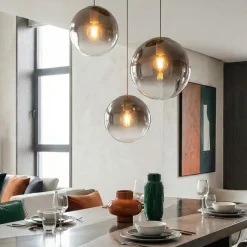 Lampadari Moderni-Top Light Lampadario struttura oro 3 sfere di vetro bronzo per soggiorno