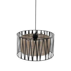 Lampadario Camera Da Letto-Selezionato da Mazzolaluce Lampadario tessuto nero design moderno cilindro per camera da letto