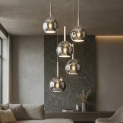 Lampadari Moderni-Top Light Lampadario moderno per salotto sfere vetro cromo