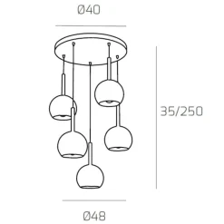 Lampadari Moderni-Top Light Lampadario moderno per salotto sfere vetro cromo