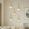 Lampadari Moderni-Top Light Lampadario vetri ambra per soggiorno moderno